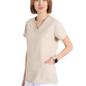 Tuniek Quick Power voor dames in microfiber strijkvrij Beige
